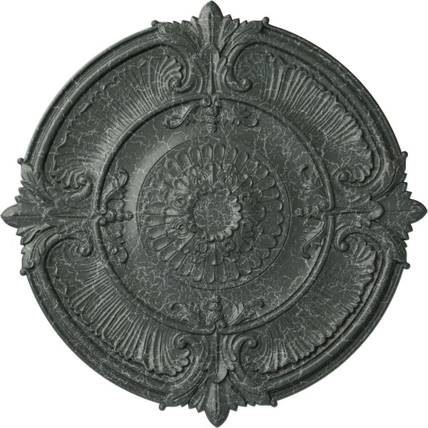 Ekena Millwork Attica Acanthus Leaf Medallion (Canopies up to 4 5/8"), 53 1/2"OD x 3 1/2"P, Athenian Green Crackle CM53ATAGC - main
